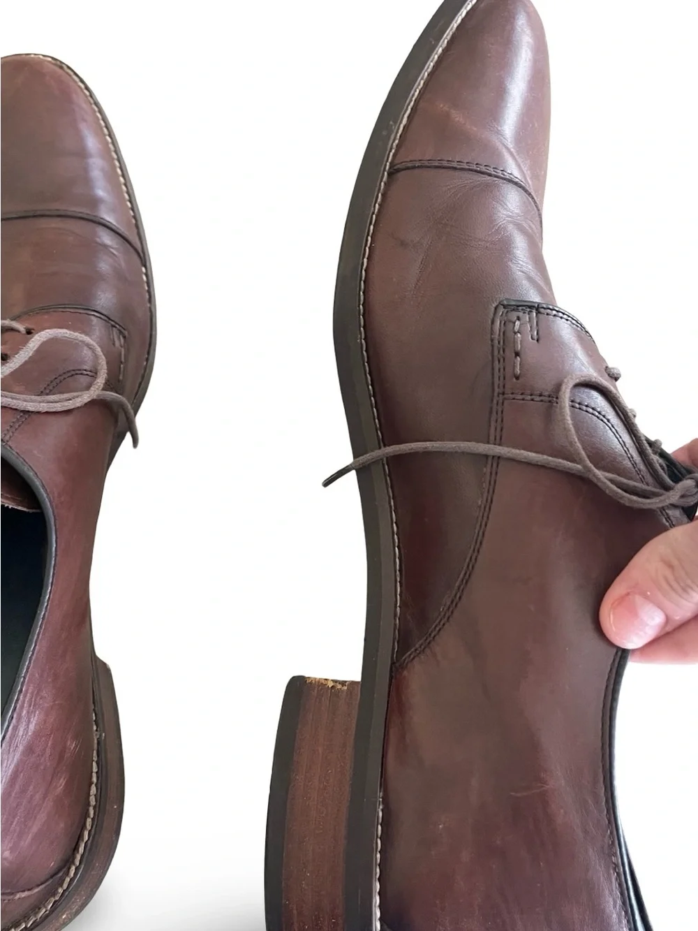 Cole Hagan Men's Brown Leather Cap-Toe Derby Shoes Sz 13